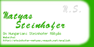 matyas steinhofer business card